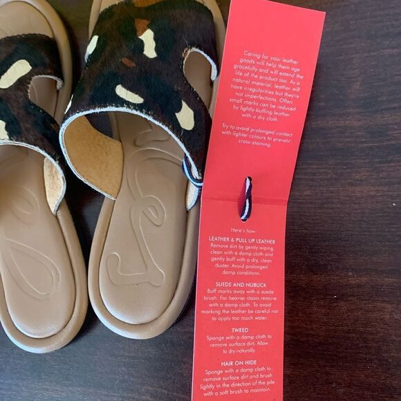 Joules Avondale boho chockleoprd leopard s print slip-on Leather sandal size 5 - Picture 4 of 8